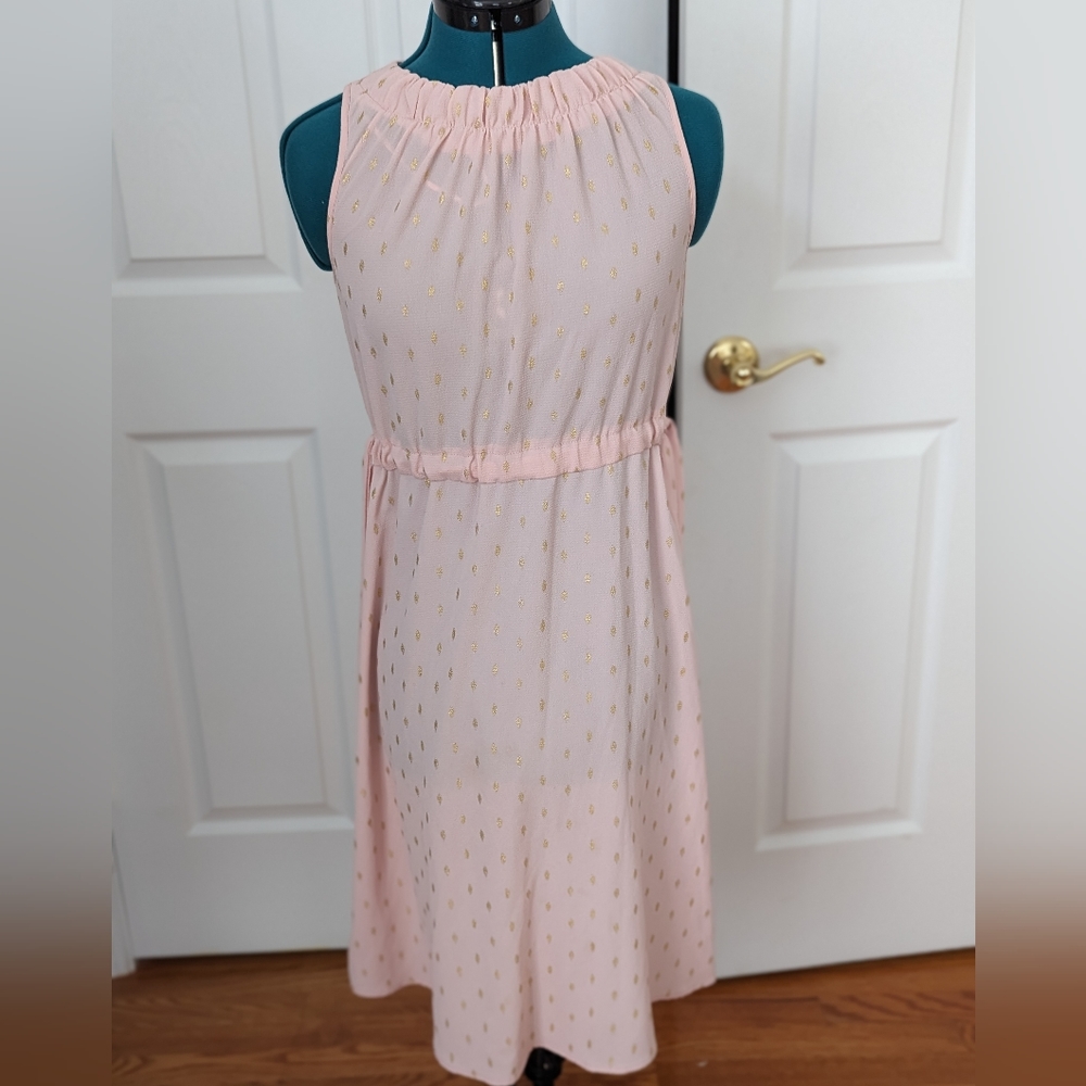 Juicy Couture size XS pink and gold sleeveless dress.